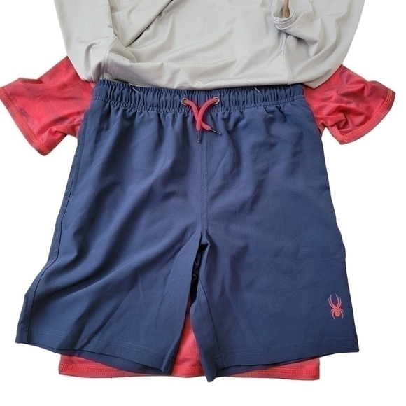 🛑 2 / $40 SPYDER 3 Piece Surf Sand Sun Swim Set in Red - Size ( 7/8) Small NWT - Picture 3 of 9